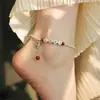 Tobillera de Plata de Ley S925 con Ágata Roja de Paz y Alegría para Mujer 2025 Nueva Tendencia Estilo Nacional Retro Tobillera