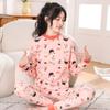 Ropa de Otoño para Niños y Pantalones de Otoño Set de Ropa Interior Térmica Juvenil de Algodón Puro Suéter de Algodón para Fondo para Niños Medianos y Grandes Pijamas de Invierno para Niñas