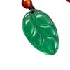 Folhas de Ágata Verde Imperial Mais Vendidas Transfronteiriças, Folhas de Ágata Verde de Alta Transparência de Gelo, Pingentes DIY Estilo Casal