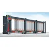 Puerta corrediza seccional inteligente eléctrica de aleación de aluminio personalizada, puerta de fábrica lineal sin rieles, puerta telescópica corrediza automática de fábrica