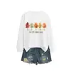 El otoño es mi favorito Amazon eBay sitio independiente moda versátil mujer cuello redondo manga larga sudadera