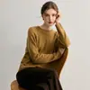 Suéter de Cachemir 100% Puro de Alta Gama, Holgado y Relajado, con Cuello Redondo y Sensación Relajada, Nuevo Suéter de Punto para Mujer para Otoño e Invierno 2025