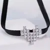 Cadena para Clavícula Sexy Estilo Europeo y Americano Personalizada para Mujeres, Cadena Corta de Moda para el Cuello, Gargantilla de Cristal con Forma de Corazón, Directo del Fabricante