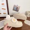 Sapatos de Algodão para Meninas 2026 Outono/Inverno Novos Sapatos Infantis com Forro de Lã Botas de Neve Quentes para Crianças Maiores Sapatos Peludos para Meninas