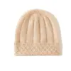 Gorro de Punto Plegable de Cachemira 2026 Otoño/Invierno Nuevo para Mujer de Alta Gama Color Sólido Acanalado Engrosado Cálido Moderno Casual