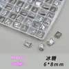 Pacote Misto de Cristais de Gelo K9 6*8mm Grandes de Vidro de Alta Transparência com Base Pontiaguda Brilhante para Decoração DIY de Nail Art