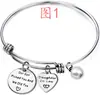 Venta Caliente de Amazon Grabado Motivacional Acero Inoxidable Redondo Colgante de Marca Árbol de la Vida Accesorios en Forma de Corazón Pulsera Ajustable Pulsera