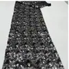 Tela de malla con lentejuelas degradadas de escamas de pez bordado con cuentas de malla de cobertura total vestido de noche de actuación tela bordada versátil en stock