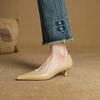 Zapatos de trabajo de punta fina y boca poco profunda para mujer, 4.5 cm de tacón, cómodos para estar de pie mucho tiempo, nuevos de primavera 2025, estilo francés