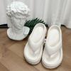 2024 Nuevas Chanclas de Tacón Alto de Suela Gruesa para Mujer Celebridad en Línea Blanco Elevado para Mujer Ropa Exterior Chanclas de Playa Ins
