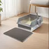 Arenero semi-cerrado para gatos, acero inoxidable, extragrande, anti-salpicaduras, anti-derrames, inodoro para gatos, bandeja de arena para gatos elevada y engrosada