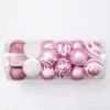 Conjunto de bolas decorativas rosa de Natal mais vendido transfronteiriço, suprimentos e enfeites de decoração para atmosfera de cena de árvore de Natal