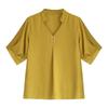 Camisa de Gasa 2026 para Mujer, Ropa de Verano para Chicas de Tallas Grandes, Ropa para Mujer Talla Extra Grande, Camiseta Básica de Cuello en V, Top Elegante de Manga Corta