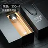 Vasos de agua personalizados con impresión de logo, vasos de vidrio de doble capa, vasos publicitarios de regalo con impresión personalizada para reunión de clase y promoción de evento de inauguración