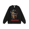 Camiseta de Manga Corta Retro Estilo Americano Moda Nacional Estampado Directo con Tinta Blanca Lavada Vieja Oversize para Hombre y Mujer Top Holgado