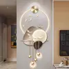 Rejilla de Fondo para Sala de Estar Tallada en Acrílico Pintura Colgante Lámpara de Pared LED de Alta Gama Pintura Decorativa para Pasillo de Entrada