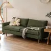 Sofá de cuero nórdico, sofá vintage, sofá para apartamento pequeño, sofá de tres plazas de estilo italiano para sala de estar, sofá de cuero de cera de aceite negro