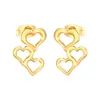 Pendientes de Corazón Hueco con Diseño Transfronterizo Europeo y Americano Pendientes de Acero Inoxidable con Corazón Asimétrico de Dulce Temperamento para Mujer