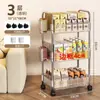Carrinho Pequeno de Acrílico Transparente Rack de Armazenamento Prateleira Móvel Multicamadas para Lanches de Cabeceira Cosméticos Armazenamento Capacidade Aumentada