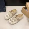 Chinelos Meio Sapato de Linho para Envolver a Cabeça para Mulheres, Versáteis e Respiráveis para o Verão ao Ar Livre, Novos Estilos 2026 Sapato Slip-on Birkenstock