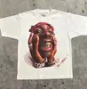 Camiseta de verano para hombre con estampado de cabeza grande estilo retro de estrella de baloncesto de manga corta para verano, estilo callejero
