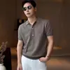 Camisa Polo de Punto Estilo Old Money Camiseta de Manga Corta para Hombre Cuello Polo Texturizado de Negocios Verano Fábrica Transfronteriza Venta al por Mayor