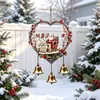 Adorno acrílico 2D plano con forma de corazón para colgar de Navidad con Papá Noel, adecuado para decoración del hogar y el jardín