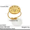 Anillos Personalizados de Acero Inoxidable Estilo Europeo y Americano Transfronterizos con Pedrería Microincrustada, Joyería de Acero de Titanio, Accesorios de Vacaciones de Verano en la Costa Que No Se Desvanecen
