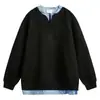 Conjunto simple de dos piezas para otoño para hombre, sudadera de marca moderna, top versátil holgado de cuello redondo, camisa casual versátil de manga larga
