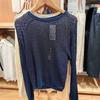 Jersey de punto holgado de malla hueca para mujer, cuello redondo y manga larga, primavera y verano 2024, S468788