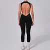 Mono de Yoga sin Espalda y sin Mangas Transfronterizo con Levantamiento de Glúteos de Durazno, Almohadillas de Pecho Desmontables, Body Deportivo Yl1210