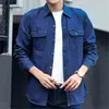 Camisa Jeans Masculina, Primavera, Verão e Outono, Manga Longa de Algodão, Roupas de Proteção Solar, Roupas de Trabalho, Tamanho Grande Solto, Roupas de Outono