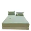 Capa de cama de peça única, espessa, classe A, cor sólida, algodão lavado 60 fios, qualidade para maternidade, capa de cama imitação de algodão puro para o verão
