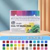 Caneta aquarela de ponta dupla Amazon, caneta com ponta macia e marcador de 120 cores, lavável, para pintura artística infantil