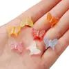 Pendientes colgantes de mariposa iridiscente acrílica de venta caliente transfronteriza, collares de cuentas hechos a mano para bricolaje, accesorios para el cabello