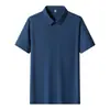 Camisa Polo de Verano para Hombre de Manga Corta, Nuevo Estilo, Seda de Hielo, Sin Costuras, Moda Versátil, Camisa de Solapa de Manga Corta, Top, Camiseta, Transpirable