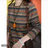 Nova Moda de Outono Plus Size Camiseta Básica Estilo Mãe, Camiseta Elegante Solta Emagrecedora para Mulheres de Meia-Idade e Idosas, Manga Longa Atacado