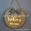 BEM-VINDO BEM-VINDO Marca Iluminação Residencial Enfeites de Porta Celebridade da Internet Flor e Grama Laço Decoração de Porta com Luzes