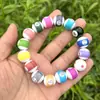 Pulseira de Bolas de Bilhar de Meados dos Anos Oitenta para Homens, Pulseira de Alto Valor para Homens, Placa de Contas, Cor de Jogo, Joia de Mão com Contas de Acrílico Sem Cor