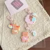 Llavero de oso con relieve por ambos lados, oso de dibujos animados lindo, colgante de mochila de dibujos animados, accesorio de bolso de estilo japonés de alta gama