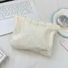 65295 Bolsa de Maquiagem de Renda Oca Off-White, Estilo Girly Japonês, Bolsa de Armazenamento para Viagem de Produtos para a Pele