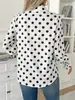 Camisa Simple Diaria Elegante Nueva para Mujer con Estampado de Lunares, Transfronteriza Europea y Americana 2025