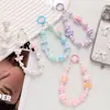 Corrente de Celular Desenho Animado Fofa, Cordão de Celular Feito à Mão com Contas, Corda Pingente de Chaveiro de Pulso, Pingente para Bolsa de Fones de Ouvido