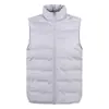 Chaleco de plumón ligero de invierno para hombre y mujer con cuello alto, holgado, de plumón de pato blanco, cálido a prueba de frío, listo para impresión al por mayor