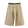 Atacado Verão 2026 Nova Roupa Feminina Estilo Europeu e Americano com Cinto Shorts de Cor Sólida 12626