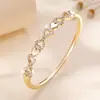 Joyería Transfronteriza, Lujo Ligero, Exquisito Pulsera de Corazón de Amor Completamente Diamantada para Mujer, Diseño de Nicho, Pulsera de Forma de Corazón de Gama Alta, Dulce y Linda