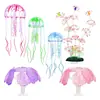 Decoración Acuario Coral Silicona Suave Coral Luminiscente Hongo Luminiscente Decoración Coral Set de 4/7 Piezas Decoración Acuario