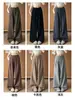 Calça de Moletom Plissada Cinza Claro Estilo Coreano Feminina Outono 2026 Nova Cintura Alta Emagrecedora Petite Solta Preguiçosa Perna Larga