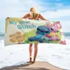 Toalla de Baño de Microfibra de Secado Rápido Transfronteriza, Toalla de Playa, Toalla Cuadrada, Diseño de Lilo y Stitch, Fabricante de Origen