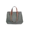 Nueva bolsa tote sencilla de nailon con cuero ligera de gran capacidad para computadora, bolsa de compras estilo occidental, bolsa de hombro portátil para mujer